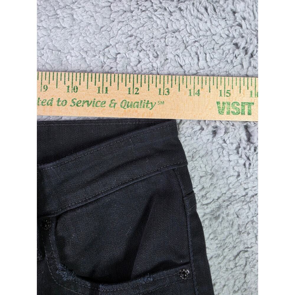 Levis 721 High Rise Skinny Jeans Womens 27 Black Distressed Ripped Raw Hem Denim - Picture 6 of 13